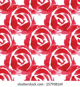 Seamless floral pattern watercolor roses, illustration.