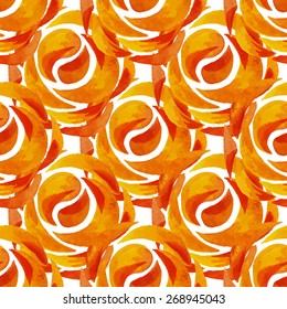 Seamless floral pattern watercolor roses, print.
