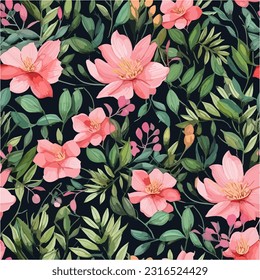 Seamless floral pattern in  watercolor  style  for wrappers, wallpapers, postcards, greeting cards, wedding invites.