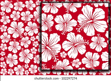 Seamless floral pattern whit hibiscus 