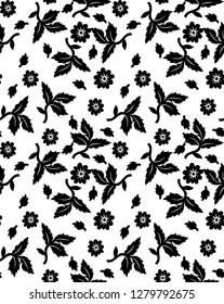 Seamless Floral Pattern White Background