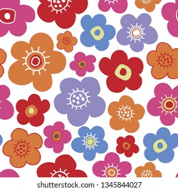 Seamless floral pattern. White background. Vector illustration.