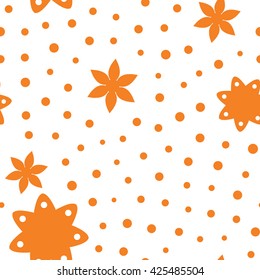 Seamless floral pattern with white background