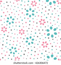 Seamless floral pattern with white background