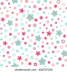 Seamless floral pattern with white background