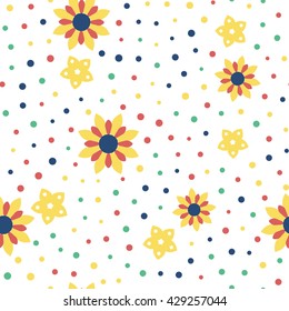 Seamless floral pattern with white background
