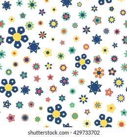 Seamless floral pattern with white background