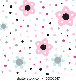 Seamless floral pattern with white background