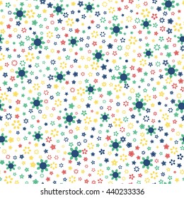 Seamless floral pattern with white background. Vector repeating texture.
