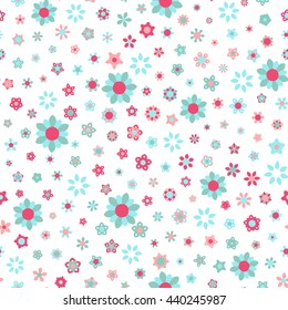 Seamless floral pattern with white background