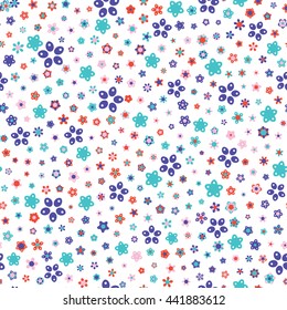 Seamless floral pattern with white background