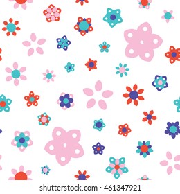 Seamless floral pattern with white background