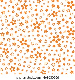 Seamless floral pattern with white background. Vector repeating texture.