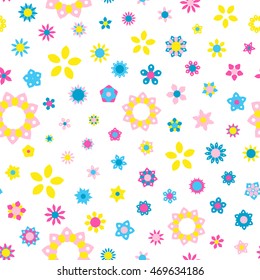 Seamless floral pattern with white background
