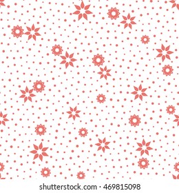 Seamless floral pattern with white background