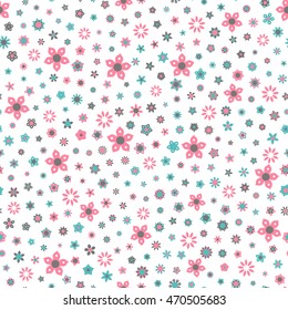 Seamless floral pattern with white background