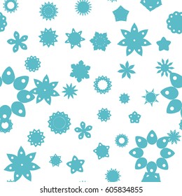 Seamless floral pattern with white background