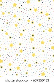 Seamless floral pattern with white background. Vector repeating texture.
