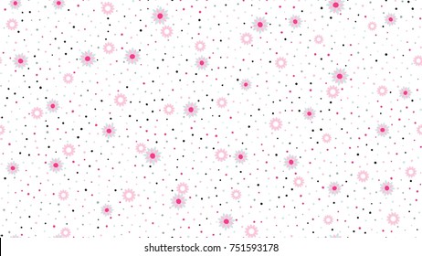 Seamless floral pattern with white background. Vector repeating texture.