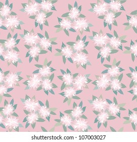 seamless floral pattern with white  flowers on pink background