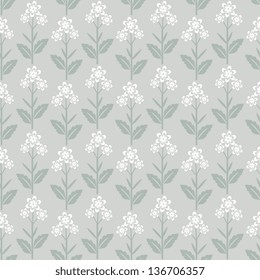 Seamless floral pattern with white flowers