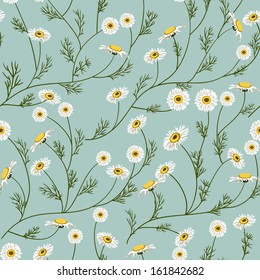 Seamless floral pattern with white flowers