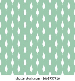 Seamless floral pattern. White leaves texture  on sage green background. Flat silhouette simple ornament.  Nature eco background. 