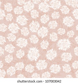 seamless floral pattern with white and pink flowers on beige background