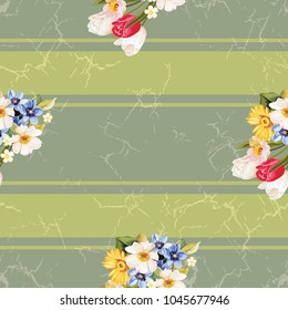 Seamless floral pattern white and tulip Vector Illustration