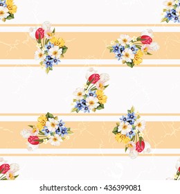 Seamless floral pattern white and tulip Vector Illustration EPS8