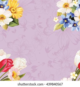 Seamless floral pattern white and tulip Vector Illustration EPS8