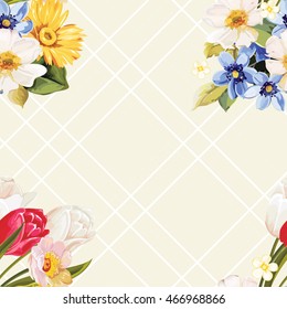 Seamless floral pattern white and tulip Vector Illustration EPS8