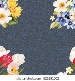 Seamless floral pattern white and tulip Vector Illustration EPS8