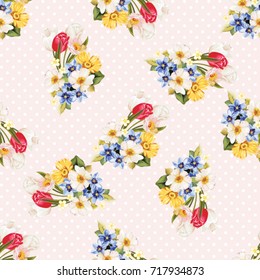 Seamless floral pattern white and tulip Vector Illustration EPS8