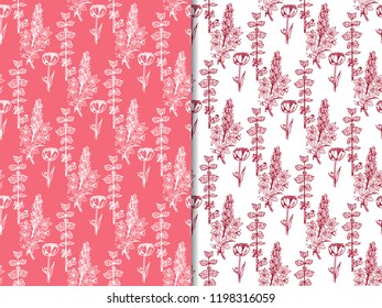 seamless floral pattern with wild flower