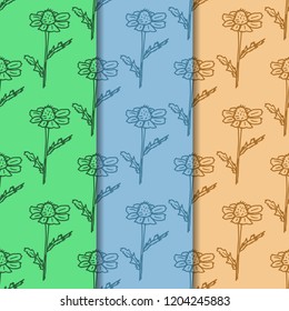seamless floral pattern with wild flower