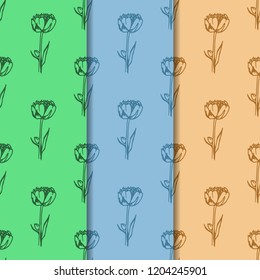 seamless floral pattern with wild flower