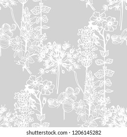seamless floral pattern with wild flower