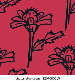 seamless floral pattern with wild flower