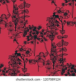 seamless floral pattern with wild flower