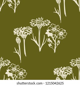 seamless floral pattern with wild flower