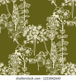 seamless floral pattern with wild flower