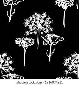 seamless floral pattern with wild flower