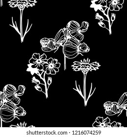 seamless floral pattern with wild flower