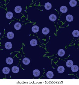 Seamless floral pattern with wild meadow flowers, herbs. Delicate flower print for wallpaper, dress, clothes, surface. Trendy colors. Free order.