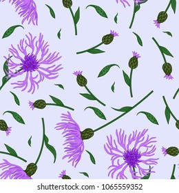 Seamless floral pattern with wild meadow flowers, herbs. Delicate flower print for wallpaper, dress, clothes, surface. Trendy colors. Free order.