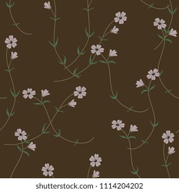 Seamless floral pattern with wild meadow flowers.