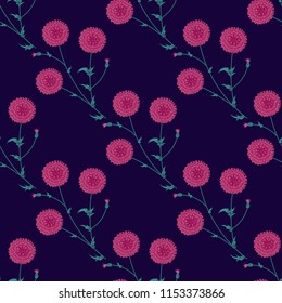 Seamless floral pattern with wild meadow flowers, herbs. Delicate flower print for wallpaper, dress, clothes, surface. Trendy colors.