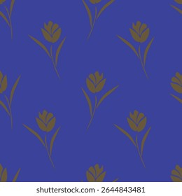 Seamless floral pattern with wild plants in vintage style. Beautiful botanical design with decorative art field: small wild flowers, leaves, twigs on a natural green background. Vector illustration.
