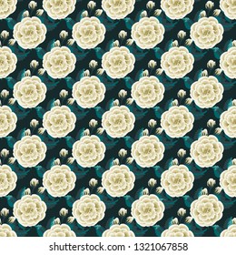 Seamless floral pattern with wild roses. Trendy colors.